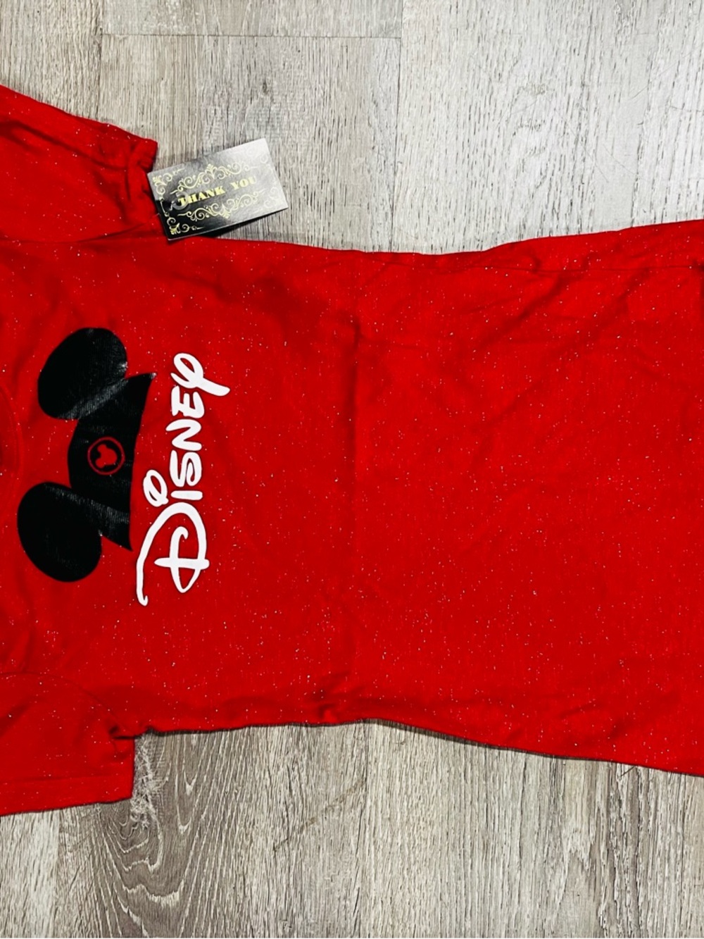 Disney Red T‑shirt with Black Mickey Silhouette and White Logo size small women - Picture 2 of 3